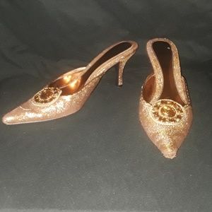 Enzo Angiolini Gold Slip On 3"  Heels